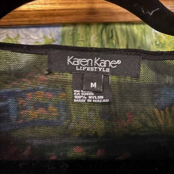 Karen Kane Black Blouse with Floral Embroidery - Picture 2 of 7